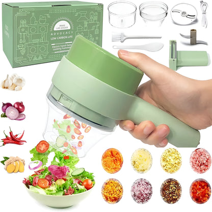 USB Rechargeable Multi-Function Food Processor | Portable Kitchen Veg Cutter Machine