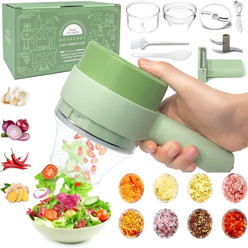 USB Rechargeable Multi-Function Food Processor | Portable Kitchen Veg Cutter Machine