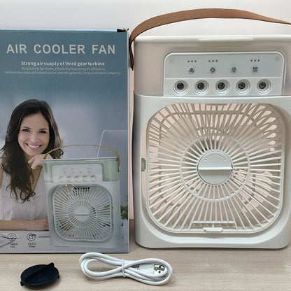 Portable USB Air Cooler Fan | Mini Electric Air Cooler with Water Tank & Mist Spray