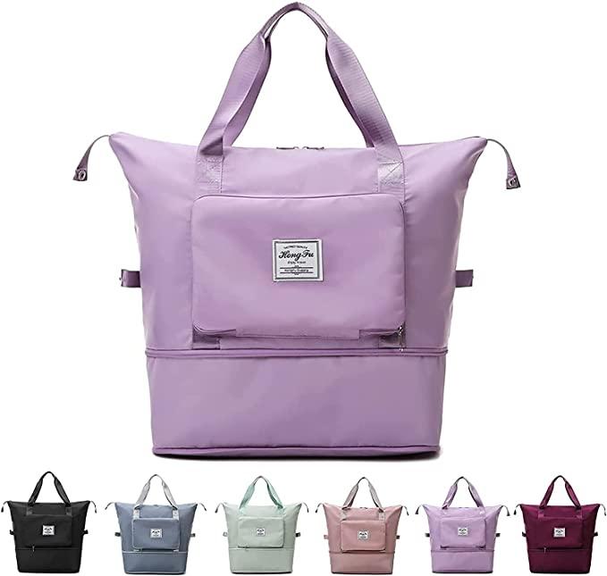 Nylon 22 Cms Travel Duffle(Foldable Travel Duffle_lavender)